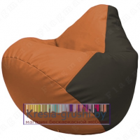 Бескаркасное кресло мешок Груша Г2.3-2016 (оранжевый, чёрный)